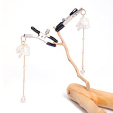 Sensual Adjustable Shell Nipple Clamps with Tassel Chain – Delicate & Pain-Free Design for Beginners